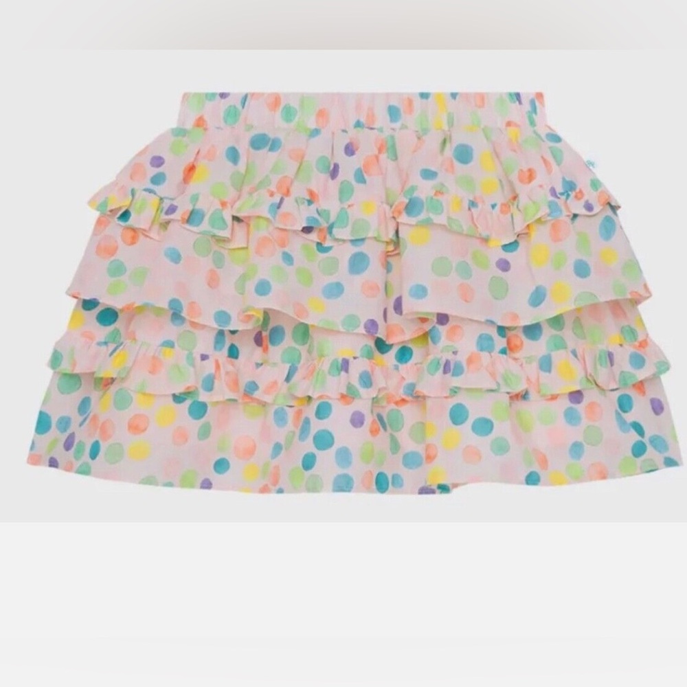 Posh peanut pink polka dot poplin ruffled mini skirt size 3T & 4T